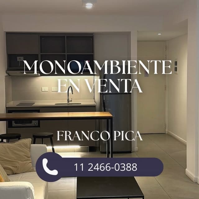 Monoambiente frente a Bosques de Palermo